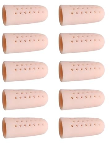 YIPFEN Dedales de Silicona Transpirables 10 Piezas Color Carne – Dediles de Gel para Alivio de Dolor, Ampollas y Callosidades. Protección Discreta.