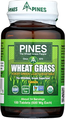Pines Organic Wheat Grass 500 Mg Tablets, 100 Count