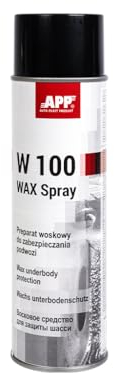 APP W100 WAX Cera Spray di Protezione Sottoscocca Auto | Cera Sottoscocca | Antiruggine, Antipietrisco e Antirombo Sottoscocca Protezione per Auto, Moto, Caravan | Nero | 500 ml