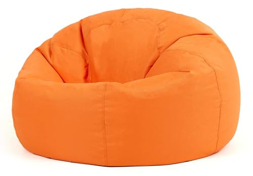 Bean Bag Bazaar Kingston Gaming Beanbag, Orange, Garden Chair with Water Resistant Fabric, Large Bean Bag for Indoor Outdoor Use with Filling Included, Floor Chair, Garden Furniture, Outdoor Seating