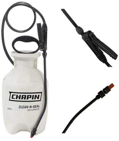 Chapin International 25010 Clean & Seal Deck Sprayer - 3.8 Litre Capacity - For Quick Cleaning & Gardening Applications - Anti-Clog Filter - Adjustable Nozzle - Measuring Cup
