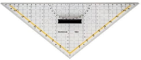 Rumold 1084 Geo-Dreieck mit Schneidekante klar, 325mm Länge Hypotenuse