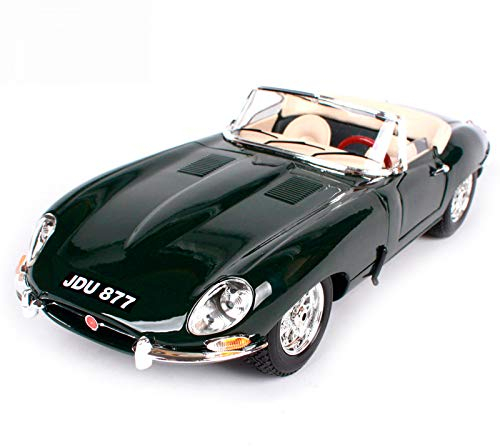 ERQINGX Modelldekoration Bburago 1:18 Jaguar E-Type Cabriolet Coupe Retro Oldtimer Diecast Modell Auto Spielzeug Box