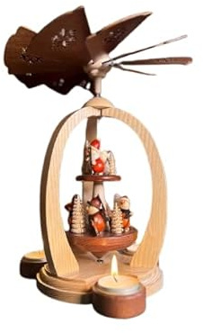 Erzgebirge-Palast 2-Tier Pyramid - Forest People at Christmas Time - Exclusive - 26 cm / 10.2 inch