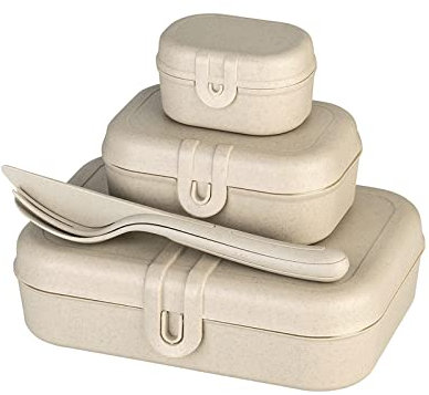 PASCAL READY Lunchbox-Set + Besteck-Set nature desert sand