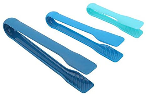 Pince de cuisine 3 pièces/Ensemble de plastique alimentaire barbecue pinces de cuisine ustensiles de cuisine salade buffet pinces gâteau pain pince Pince cuisine (Color : Blue)