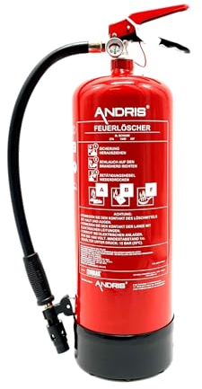 Feuerlöscher - fluorfrei 6L ABF Schaum (Fettbrand) 9LE (27A, 144B 25F) inkl. Wandhalterung, Standfuß & Prüfnachweis