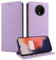 FERLAN Hülle für OnePlus 7T Schutzhülle [Litschi Leder][Kartenfach][Magnet][Standfunktion][RFID-Sperre],Handyhülle Ledertasche Kompatibel mit OnePlus 7T - Lila