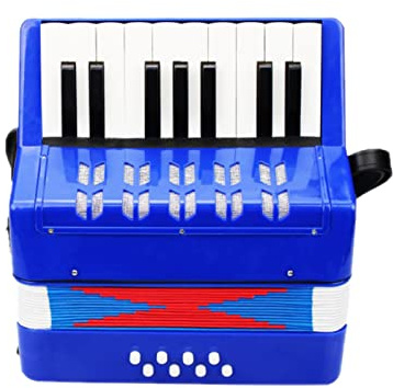 COMETX Dragspel dragspel 17-tangenter 8 bas mini litet dragspel pedagogiskt musikinstrument för nybörjare födelsedagspresent