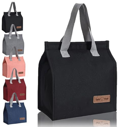 Basuit Lunch Bags Cooler Bags Lunch Box Tote Insulated Lunch Bags - Leakproof Soft Cooler Bag for Women Ladies Men Adult Chilren Cool Bag Lunch Box Container Work Outdoor Traveling(Black)