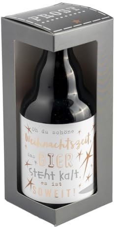 Jack´s Bierflasche Weihnachten ''Weihnachtszeit - Bier steht kalt, es ist soweit'' mit Geschenkverpackung 0,33 l/Wichteln/Nikolaus/Heilig Abend