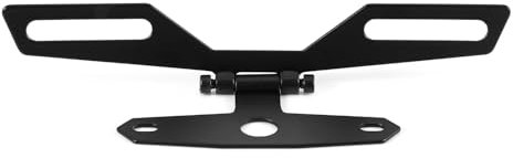 WPKD BLUEIY Universel Support de Plaque d'Immatriculation Pliable en Métal,D'immatriculation de Moto Pliable,Support de Plaque de Moto en Alliage D'aluminium,Feu Arrière Facile à Installer pour Moto