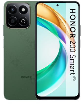 HONOR 200 Smart, Smartphone 5G, 4 GB+256 GB, Display 6,8, Batteria 5200 mAh, Fotocamera 50 MP, Dual SIM, Android 14, Verde