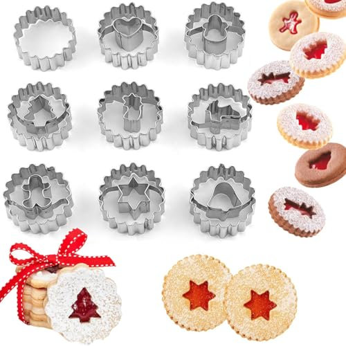 Esshogo 9 Pezzi Formine Biscotti Natale, Stampi per biscotti natalizi, Stampi per Biscotti, Kit Biscotti Natale Cameo, Formine biscotti