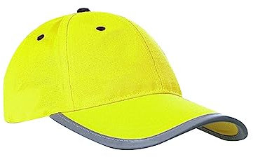Oshhni Cappello fluorescente da uomo, berretto fluorescente di sicurezza, berretto da baseball leggero ad alta visibilità di colore neon luminoso per uomo, GIALLO