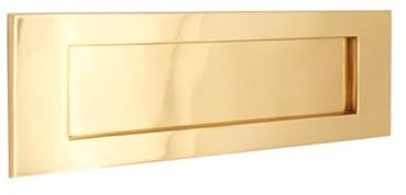 Infinity Decor Placa para buzón postal de latón macizo de estilo victoriano de 300 mm en latón pulido, ideal para puertas interiores y exteriores