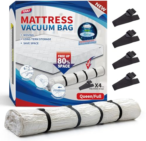 TAILI Vakuumbeutel für Matratzen Vakuumierbeutel Matratze Super King Size 240 x 199 CM für Umzug und Lagerung, Wiederverwendbarer Aufbewahrungsbeutel für Matratzen, Extra Groß Bettdecke