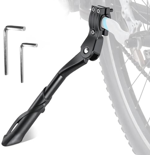 Hbaid Universeller FahrradStänder 24-29 Zoll Alu – Leichter Einstellbarer Bike Kickstand für City Bike, E-Bike, Mountainbike – Schnellmontage, Rostfrei, 35 kg Tragkraft
