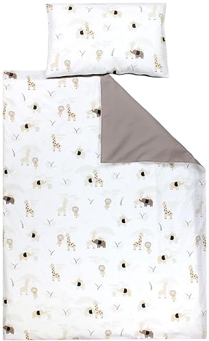 TupTam Ensemble de Linge de Lit pour Enfants 2 Pièces, Beige Savane/Beige Foncé, 120x90 cm