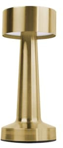 Lámpara LED baja recargable oro regulable CCT (1500K/3000K/6000K) activación táctil 2W 1200mAh USB-C 21x9 cm luz auxiliar sobremesa elegante