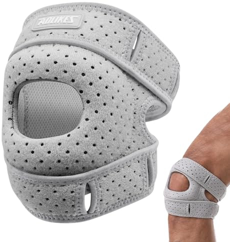 Lezehea Stabilisateur de Rotule pour Genouillère, avec Coussinets en Gel pour Rotule, Genouillère Rotulienne Réglable, pour le Sport, le Fitness et le Soulagement des Douleurs Articulaires