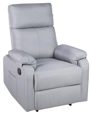 ECODE® Sillón Reclinable Manual de Tela con Calor Lumbar, Reposabrazos Lavables y USB de Carga – Comodidad para Personas Mayores en Salones o Espacios Reducidos