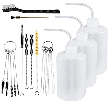 Pqahffowr Kit de nettoyage de pistolet à peinture 24 pièces - 500 ml - Plastique - Tube - Pinceaux