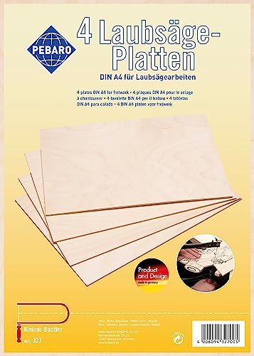 Pebaro- 327 - 4 Laubsäge-Sperrholzplatten DIN A4