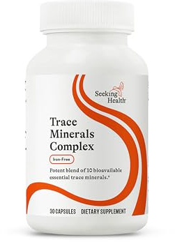 Seeking Health Trace Minerals Complex - Includes 10 Essential Trace Minerals - Mineral Supplement Supports Immune & Nervous System - Iron-Free - 30 Capsules