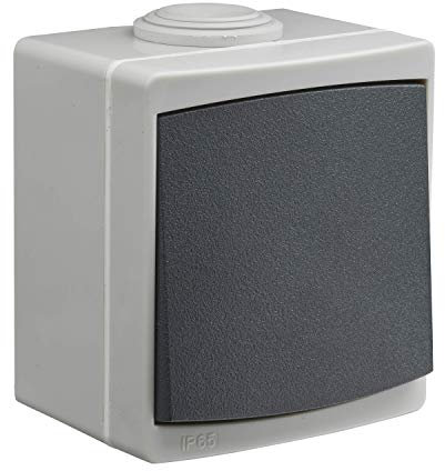 Interrupteur va et Vient - Prises electriques Standard - Prise Extra Plate - Prise Murale - Interrupteur va et Vient sans Fil - Prise Murale Perle Va Et Vient Gris IP65 730110