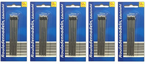 HAC24 60x Rouladennadeln aus Edelstahl Rouladenspieße Fleischnadel Rouladenhalter