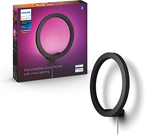 Philips Hue White & Col. Amb. LED Wandleuchte Sana, schwarz, dimmbar, 16 Mio. Farben, steuerbar via App, kompatibel mit Amazon Alexa (Echo, Echo Dot)