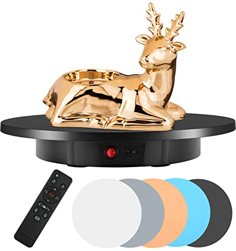 Drehteller elektrisch, 100 kg 42 cm automatische Drehplattform 360 Grad professioneller Drehscheibe elektrisch mit Fernbedienung 5 Hintergrund für Display, Fotografie