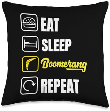 Eat Sleep Boomerang Repeat Boomerang Thrower Boomerang Sport Throw Pillow