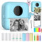 HuiJuKeJi Mini Drucker, Taschendrucker, Mini Fotodrucker für Smartphone, Sticker Drucker, Thermo Fotodrucker für Journal, Reisen Logo, Notizen, Journal, Liste, Memo (Blue)