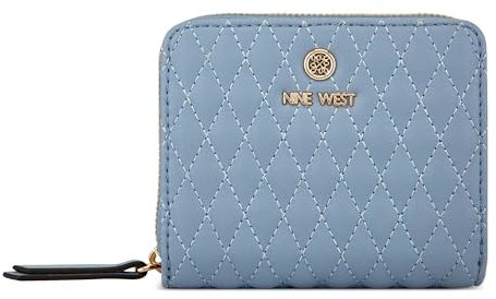 NINE WEST Linnette Geldbörse mit Reißverschluss, klein, helles Denim, Blasses Denim