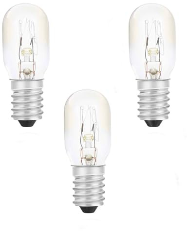 JQslight 14W Scentsy Light Bulb Warm White 2700K, E14 Small Screw Oven Bulb, Salt Lamp Bulbs T20 Tubular Incandescent Bulb for E14 Pygmy Sewing Machine Light Fridge Bulb (3-Pack)