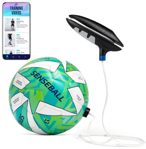 SenseBall Pro-Level Übungsfußball mit App - Gr. 2, Grün & Weiß - App-Gestütztes Training - Fußball Trainingszubehör & App mit 50 Übungen für Ballkontrolle & Reaktionstraining Fußball