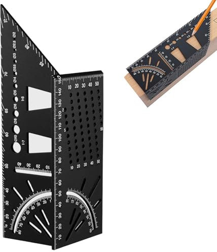 UZSUZZ Escuadra 3D Carpintería Ángulo Regla, Precisión Escuadra De Carpintero, Escuadra Carpintero Transportador De Angulos Herramientas De Carpinteria Para Carpintero Medir y Marcar