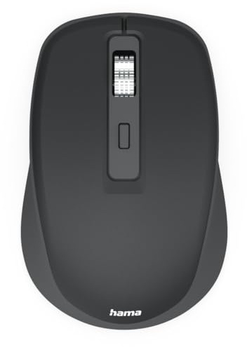 Hama Maus kabellos, Bluetooth/Funk (Multi Device, optische Bluetooth Maus ohne Klickgeräusch, Funkmaus mit 7 Tasten, 800/1200/1600 DPI, KI Assistent, ideal als Computermaus, Laptopmaus) schwarz