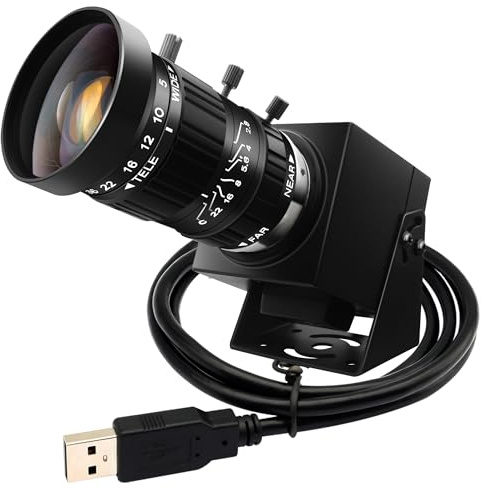 ELP 48mp USB Camera Manual Zoom Webcam for Computer Mini Lightburn Camera for Laser Engraver UVC USB2.0 Close-up Web Cam 6000P USB Security Webcam 5-50mm 10X Zoom Webcamera for PC Jetson Nano Pi