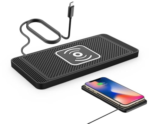 YHPYLJC Car Wireless Charger Pad for Dodge RAM Caliber Nitro Journey Avenger, Fast 15W Slim Qi Wireless Charging Pad with USB/Type-C Cable Non-Slip Charging Mat for Car,15W-Type-c