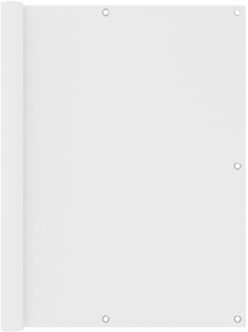 Mokuyary Protección visual para balcón, color blanco, 120 x 500 cm, tela Oxford, revestimiento de balcón, cubierta opaca contra el viento para jardín, terraza, exterior