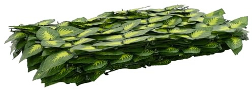 Xhnifbn Frangivista per balcone con foglie, verde e giallo, 400 x 100 cm, siepe artificiale per giardino e terrazza, resistente alle intemperie, in polietilene e tessuto, frangivista