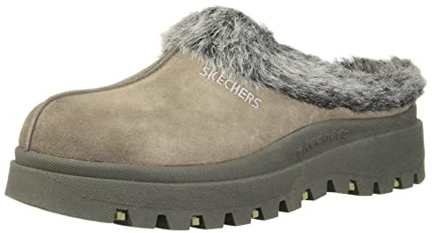 Skechers Women's Fortress Clog Slipper, Charcoal, 8.5 M US