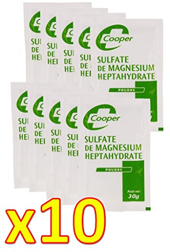 Cooper - Sulfate de Magnesium Heptahydrate en Poudre Sel d'Epsom, Cooper - 30 g - Lot de 10 Sachets