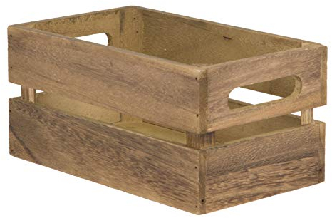 Securit Vintage Mini Holzkiste Tisch Caddy – 14,1 x 24,1 cm Aufbewahrungsbox Gewürzhalter Utensilienhalter Organizer