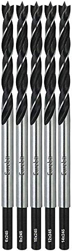 Kit 5pz Punte per Legno serie lunga in Acciaio C.V., mm 6-8-10-12-14 x 245