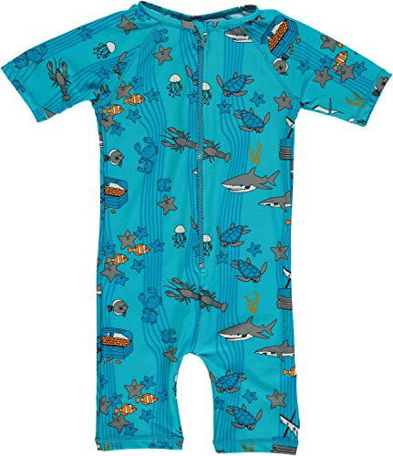 Smafolk UV Schutz Badeanzug Shorty Allover Meerestiere Print Gr. 110-116