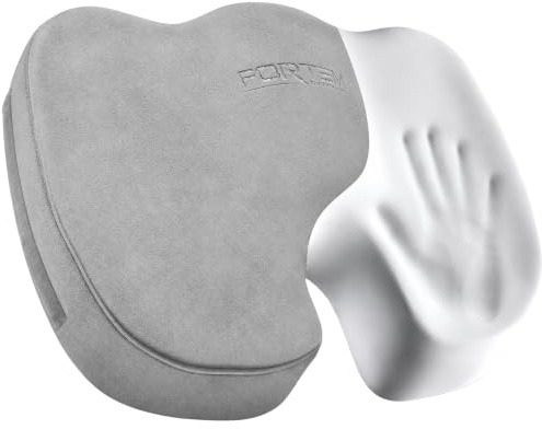 FORTEM Sittdyna för Kontorsstol, Sittdyna i Memory Foam, Halkfri Kudde för Gaming, Sittkudde för Bilstol, Datorstolsdyna, Tvättbart överdrag
